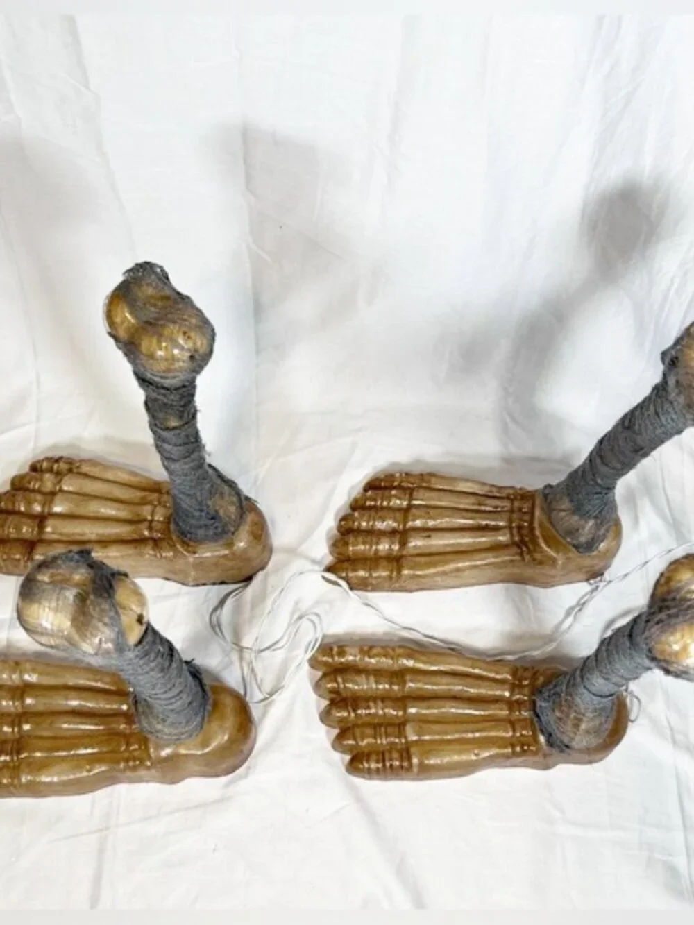 Vintage 2 Pairs of Skeleton Legs Feet Ghost Foot Light Set Halloween Prop